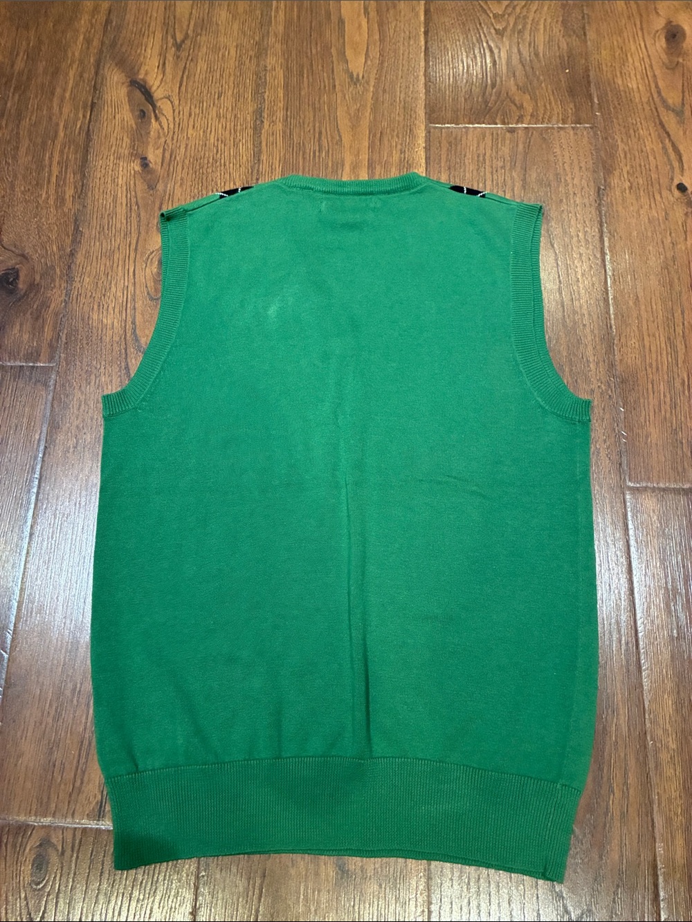 Ben Sherman Green Argyle Knit V-Neck Sweater Vest - Picture 6 of 8